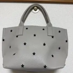 グレー 星型装飾 トートバッグ