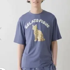M 新品　ベンガルキャットワンポイントTシャツ　ジェラートピケ　オム