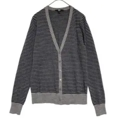 UNIQLO ユニクロ　Vネックボーダーニットカーディガン　薄手　S