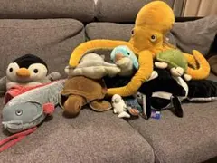 海の動物ぬいぐるみ 묶음 판매 ペンギン、イルカ、マンタ、リュウグウノツカイ、カメ