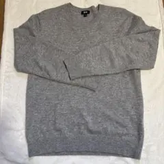 ユニクロ 3Dカシミヤ100%クルーネックセーター Ｍ グレー