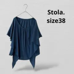Stola.ストラ　フレアスリーブ トップス　38サイズ　ネイビーのサムネイル