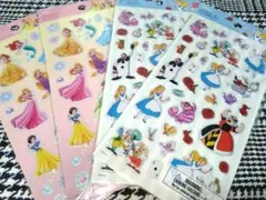 ペタペタシール　ふしぎの国のアリス　ディズニープリンセス　まとめ売り　４枚