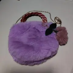 ファーショルダーバッグ 紫色