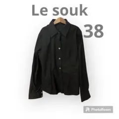 値下げ！中古lesoukルスーク　シャツ　黒ブラック　38のサムネイル