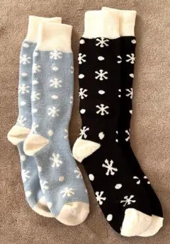 スキー・スノボ　キッズ　ソックス　2足セット　ノルディック柄　19～21cm