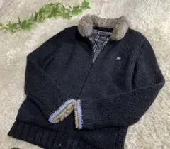 BURBERRY BLACKLABEL バーバリー　ジップアップ　ニットセーター