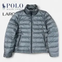 Polo Ralph Lauren ダウンジャケット グレー L 刺繍ロゴ