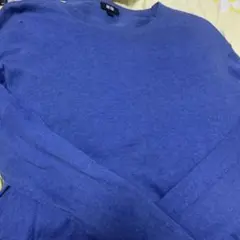 青色 クルーネック ユニクロ洗えるニット　　即買い大歓迎