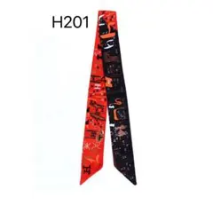 H柄スカーフ　細いリボンバックスカーフ　ハンドルスカー　ネックスカーフH201