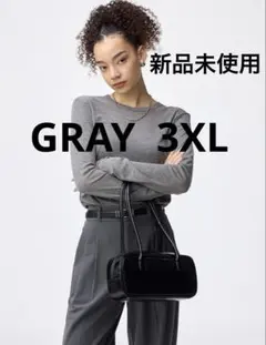 GU ソフトシアークルーネックT 長袖　GRAY 3XL