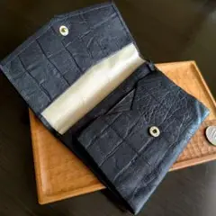 昭和レトロ黒革財布小物入れ札入れアンティーク