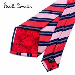 【美品】Paul Smith ポールスミス　ストライプ　ネクタイ　薔薇