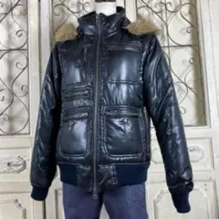 平成初期スチームパンクy2kネオお兄系 ギミック ファーフード ダウンジャケット