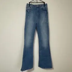 zara フレアデニム W28 ライトブルー