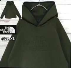 ザ ノースフェイス 立体ロゴ デカロゴ プルオーバー パーカー XL カーキ