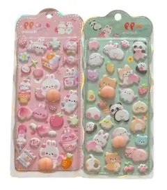 ぷっくり立体シール 大容量 まとめ売り アニマル パステル　お尻シール