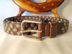 【極上品】【希少】ＤＩＥＳＥＬ　ブレイブマンスタッズベルト　本革/真鍮　正規品