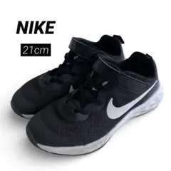 NIKE レボリューション6 キッズスニーカー ランニング　ブラック　21cm