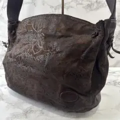 IBIZA イビサ 鹿革 ディアスキン 花柄 セミショルダーバッグ