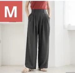 しまむら megumi タック カーブパンツ ワイドパンツ Lサイズ グレー