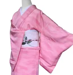 A115愛華 着物 落款あり　訪問着　暈し　ピンク　正絹　美品　身丈164cm