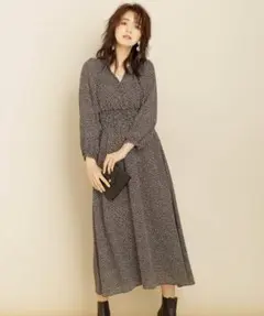 ※新品※ナノユニバース 小紋シャーリングワンピース　アプワイザーリッシェブラウス