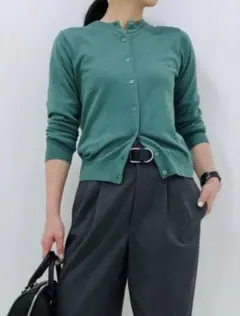 ★☆UNIQLO☆ユニクロ☆UVカットクルーネックカーディガン☆М☆グリーン☆★