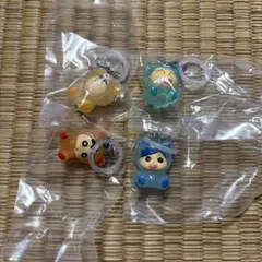 クレヨンしんちゃん みんなでくまパジャマ めじるしアクセサリー 4体セミコンプ