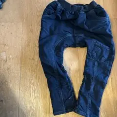 キッズ デニム風 ボトムス ダークブルー　サルエル