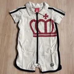 BABY DOLL ベビードール ロンパース ジップ ベージュ 黒ライン 半袖