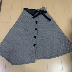 エムズグレイシー フレアスカート ブルー 白 薔薇柄 チュ