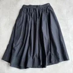 美品✨MHL. コットンリネンフレアギャザースカート チャコール I 日本製