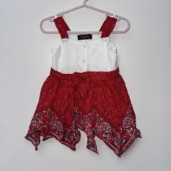 【PartyPick】80ベビー ペイズリー柄 ワンピース 80ベビーワンピース