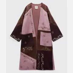 ZARA◇新品未使用◇パッチワーク風キルティングガウンコート　Lサイズ