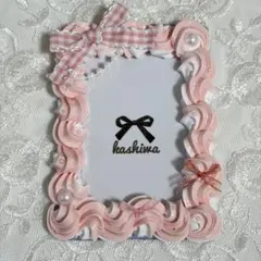 ホイップデコ トレカケース 硬質ケース A7 横入れ ピンク パール リボン