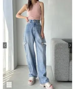 【GRL】サイドカッティングデニムパンツ