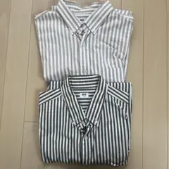 ユニクロエクストラファインコットンブロードストライプシャツMサイズ２枚セット