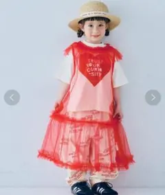 80cm【p.premier】チュールフリルレイヤードワンピース