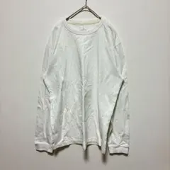 良品計画　無印　綿100%　長袖　Tシャツ　白　コットン　カジュアル　シンプル