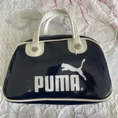 PUMA プーマ ミニボストンバッグ ネイビー エナメル