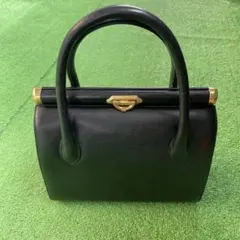 美品　DAKS ブラックレザー ハンドバッグ クラシック