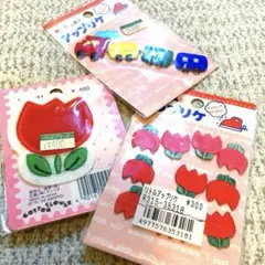 刺繍ワッペンセット（チューリップ・汽車）アイロンプリント　サンリオ他　新品未使用