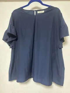 sab street my standard フリル袖ブラウス ネイビー 15号のサムネイル