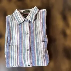 USA古着　80s〜90s BOSTON TRADERS ストライプ　ネルシャツ