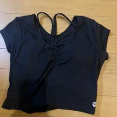 yomoment トップス カップ付き リブ バックシャン 半袖