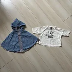 SHIPS ベビー服3点セット　スヌーピーTシャツ　リバーシブルポンチョ　ズボンのサムネイル