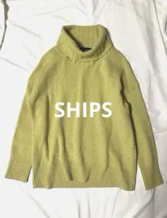 シップス　ウールカシミヤタートルネックプルオーバー　イエロー系