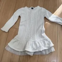 babyGap ホワイト ケーブルニットワンピース 90cm