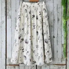 ☆コラージュ ガリャルダガランテ☆ロングスカート F フレア 花柄 ホワイト